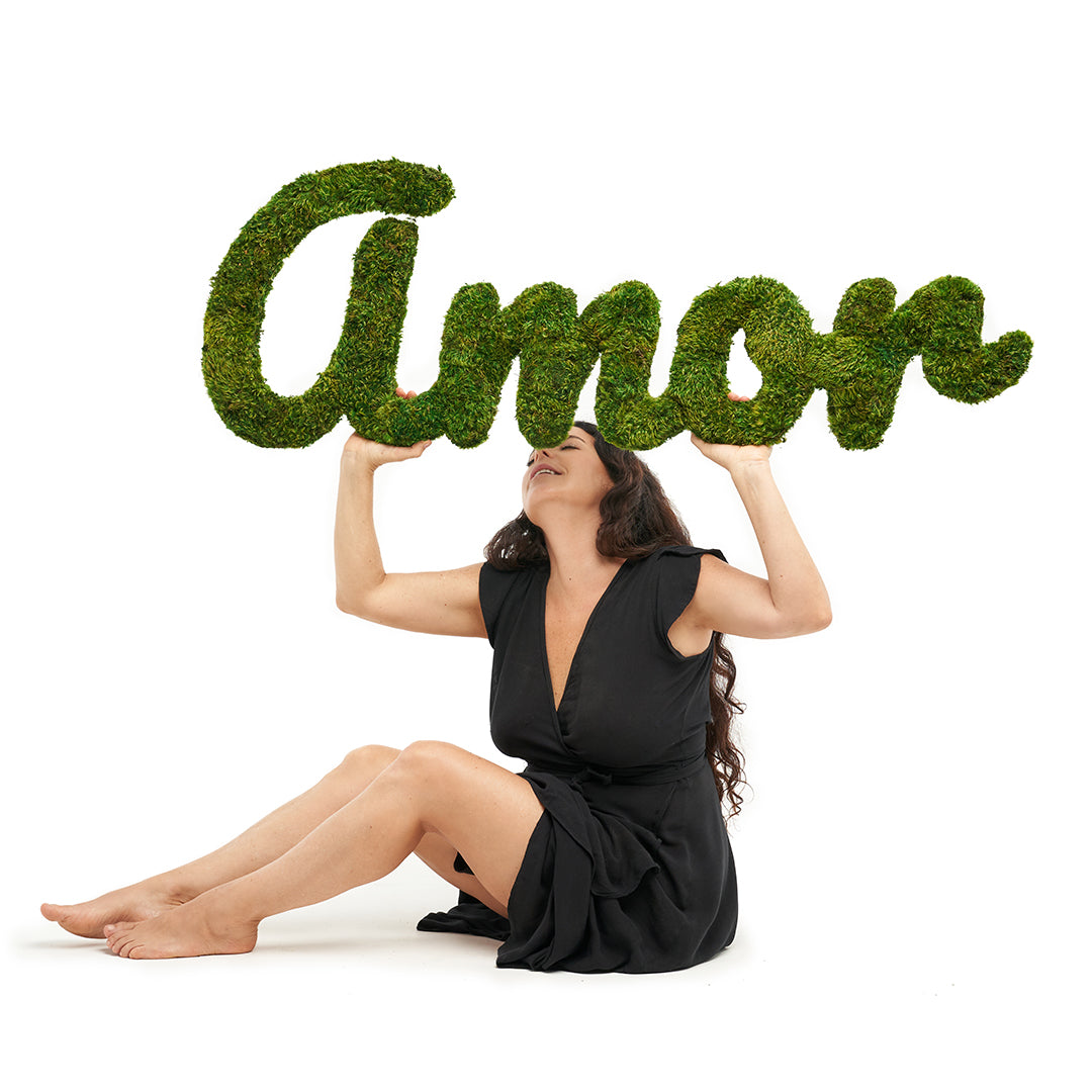 Moss Sign - "Amor" Cursive (48" W x 17.8" H)