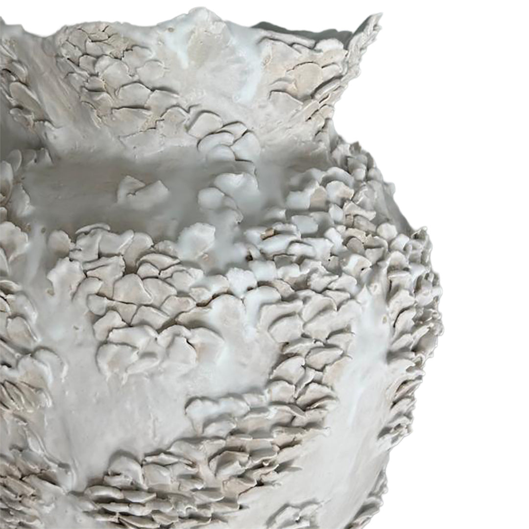 Ancient Sea White Vase 1 by Consuelo Becerra