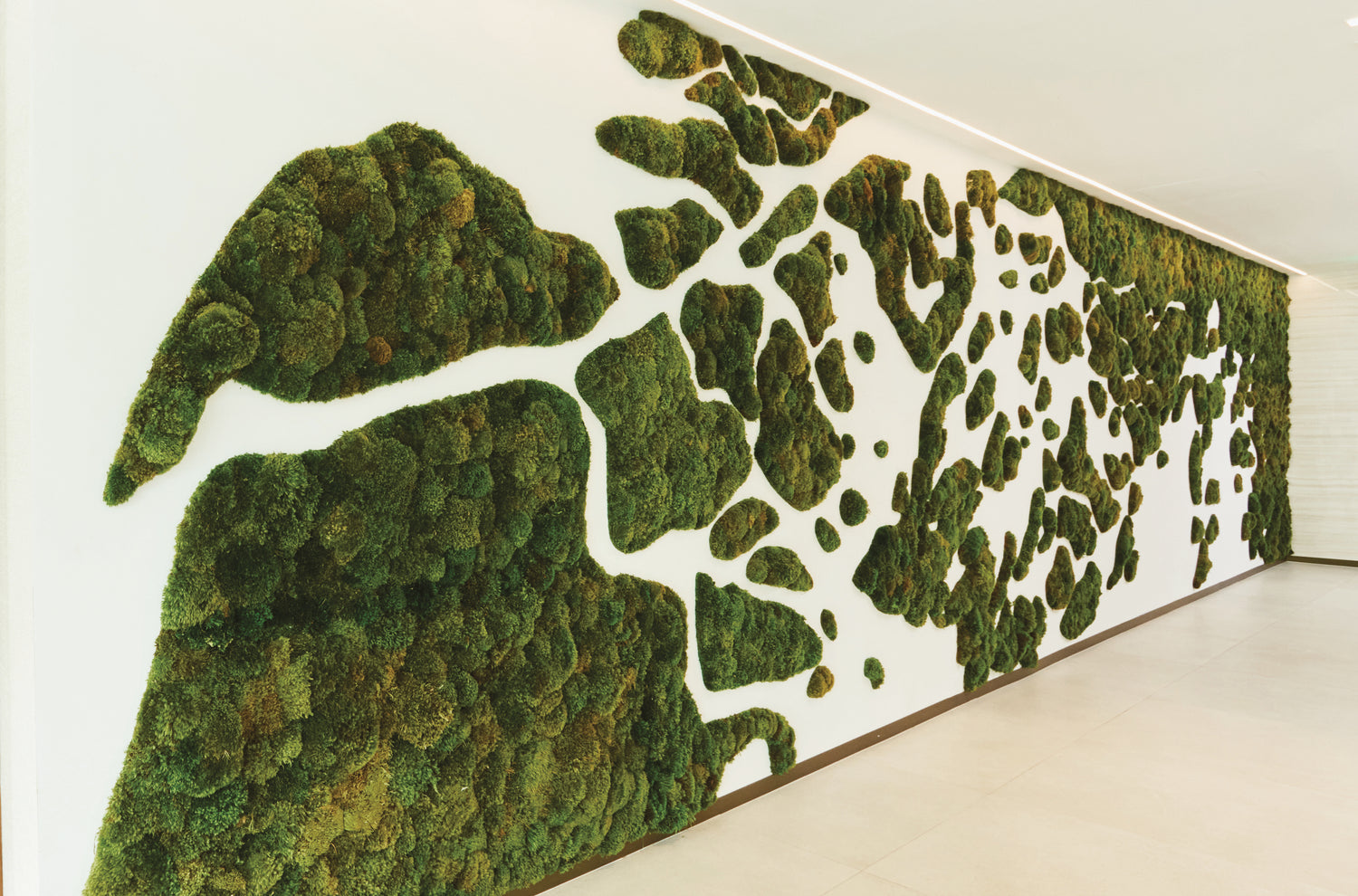 Moss art installation