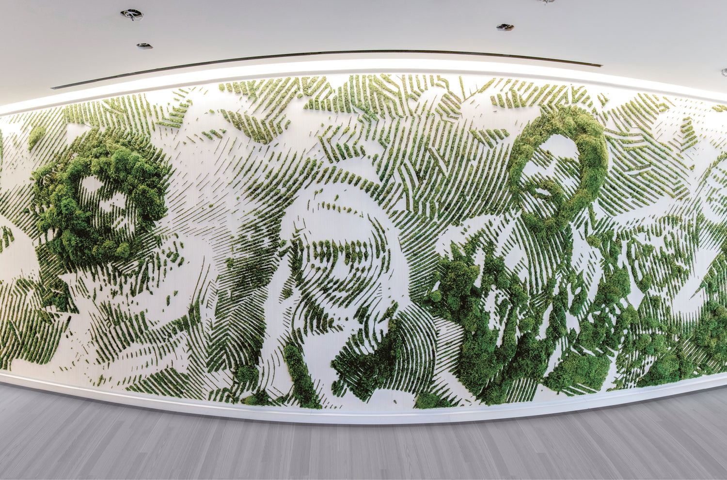 Moss art installation