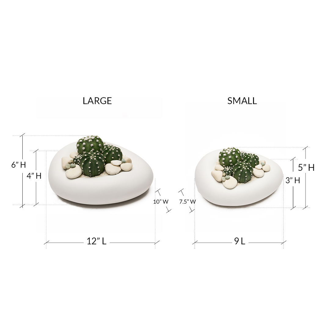 Ceramic Balloon Bowl White Low Garden