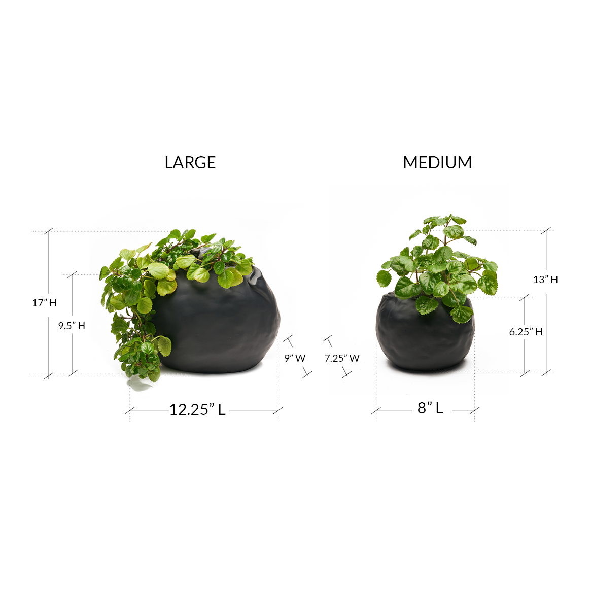 Ceramic Petale Vase Black - Swedish Ivy
