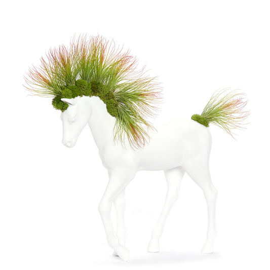 Upcycled Toy Horse Figurine - Small Walking - Andreana Airplants (20" H x 11" W)