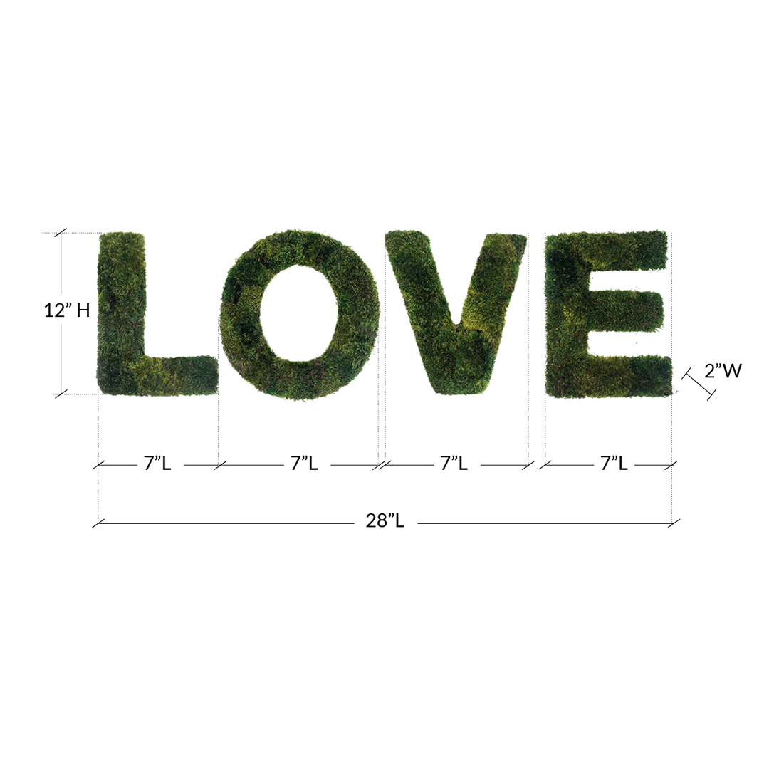Moss Sign - "Love" Block