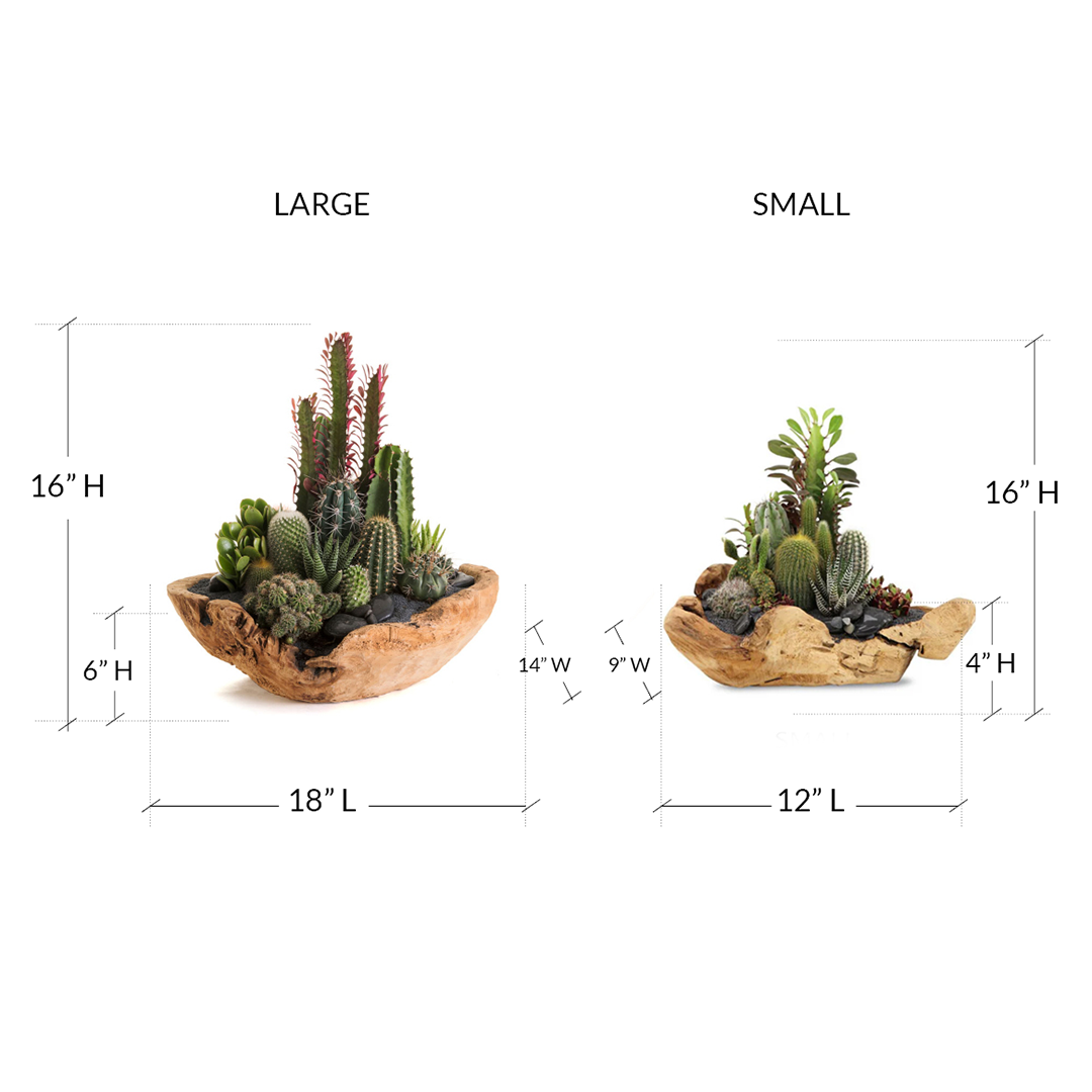 Natural Wood Bowl - Green Garden
