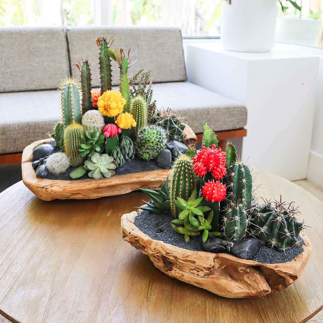 Natural Wood Bowl - Rainbow Garden