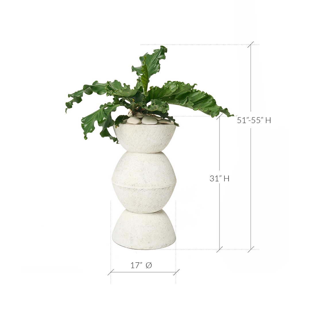 Totem Sculpture White 4 with Anthurium Ruffles
