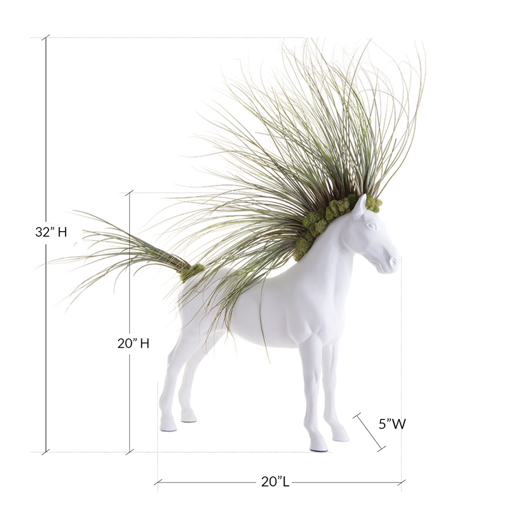 Upcycled Toy Horse Figurine - Large Standing - Juncea Airplants Plant the Future