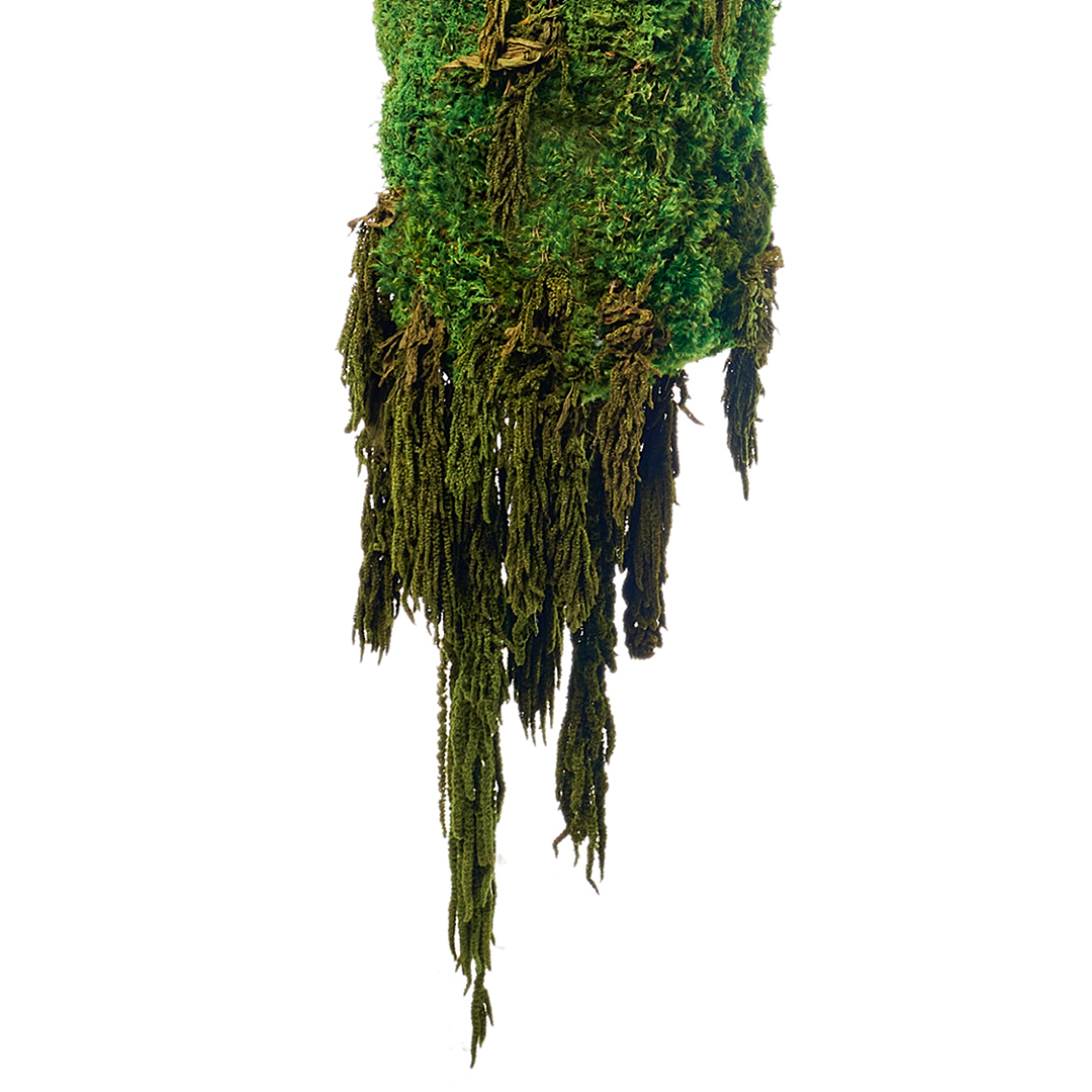 Hanging Moss Cylinder with Amaranthus