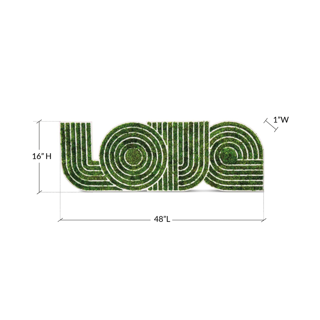Moss Retro Love Sign Medium