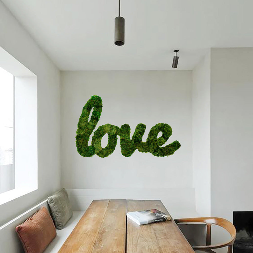 Moss Sign - "Love" Cursive (48" W x 28" H)