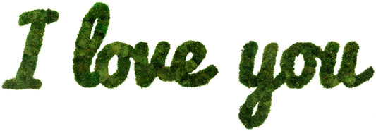 Moss Sign - "I Love You" Cursive (10' W x 3' H)