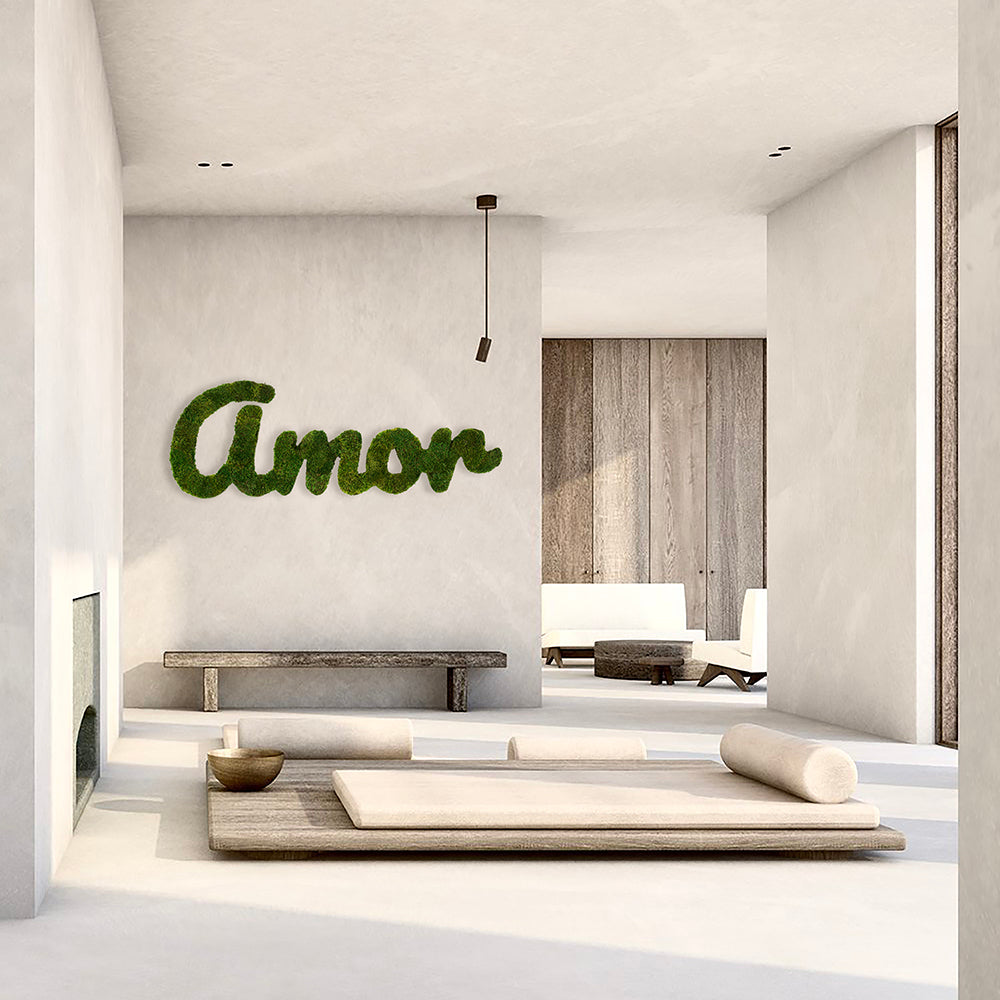 Moss Sign - "Amor" Cursive (48" W x 17.8" H)