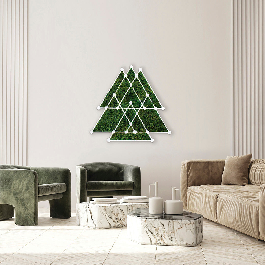 Moss Sacred Geometry - Triangular Overlays (30" H x 30" W)