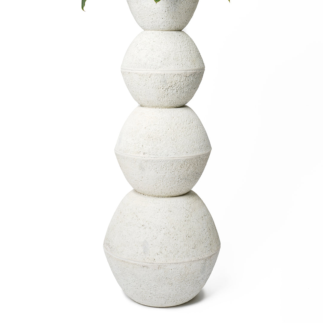 Totem Sculpture White 7 Philodendron Billietiae