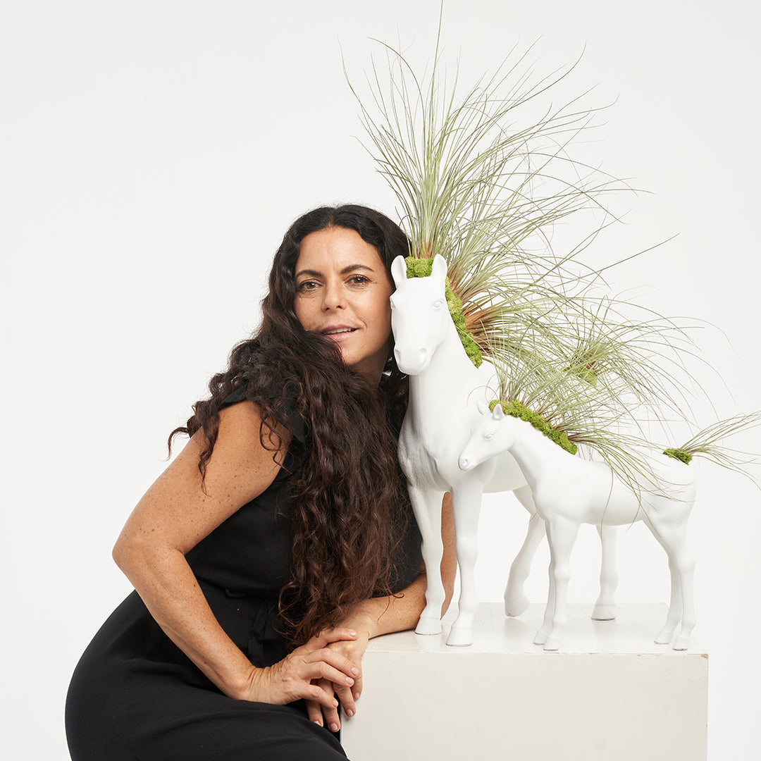 Upcycled Toy Horse Figurine - Large Standing - Juncea Airplants Plant the Future