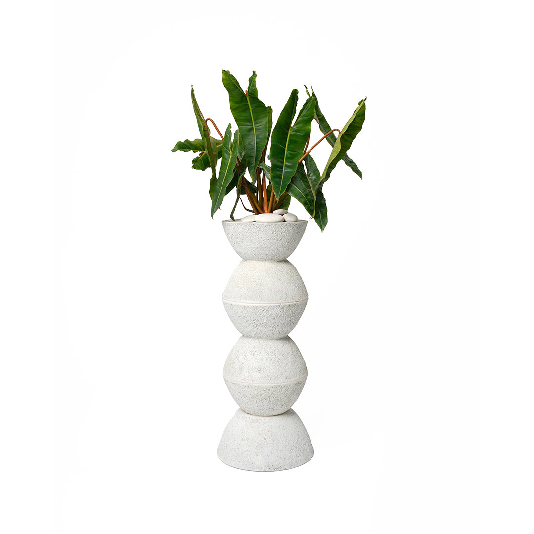 Totem Sculpture White 6 Philodendron Billietiae