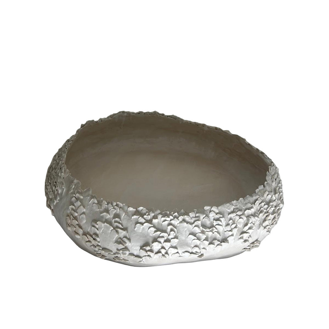 Ancient Sea White Oval by Consuelo Becerra