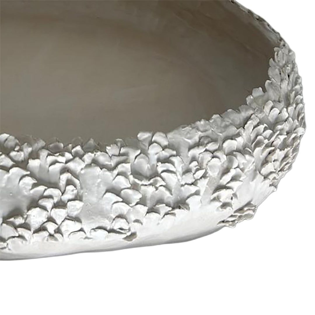 Ancient Sea White Oval by Consuelo Becerra