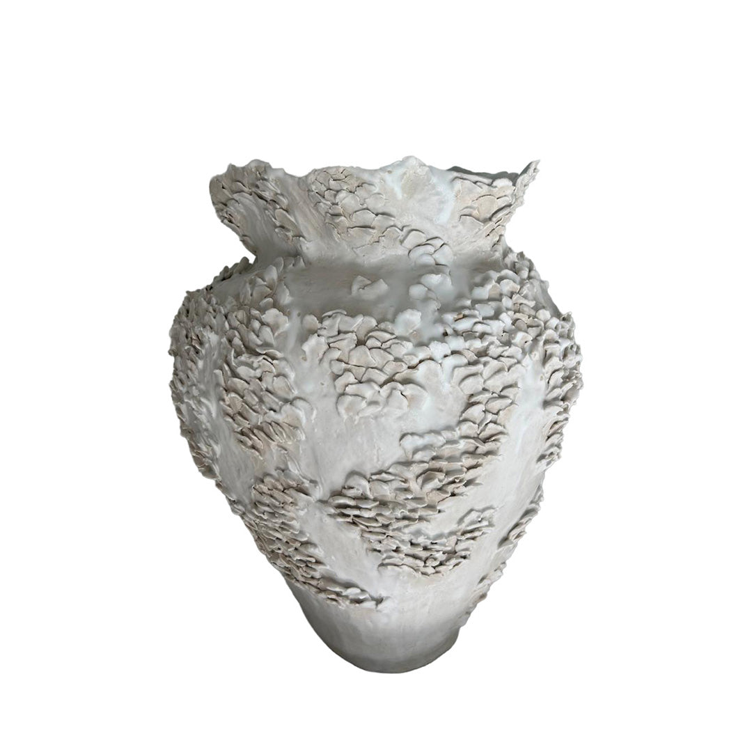 Ancient Sea White Vase 1 by Consuelo Becerra