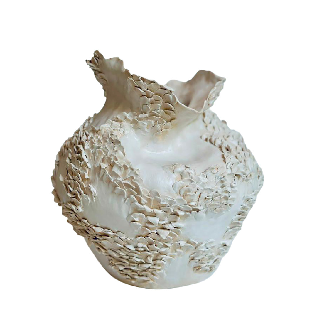 Ancient Sea White Vase 2 by Consuelo Becerra