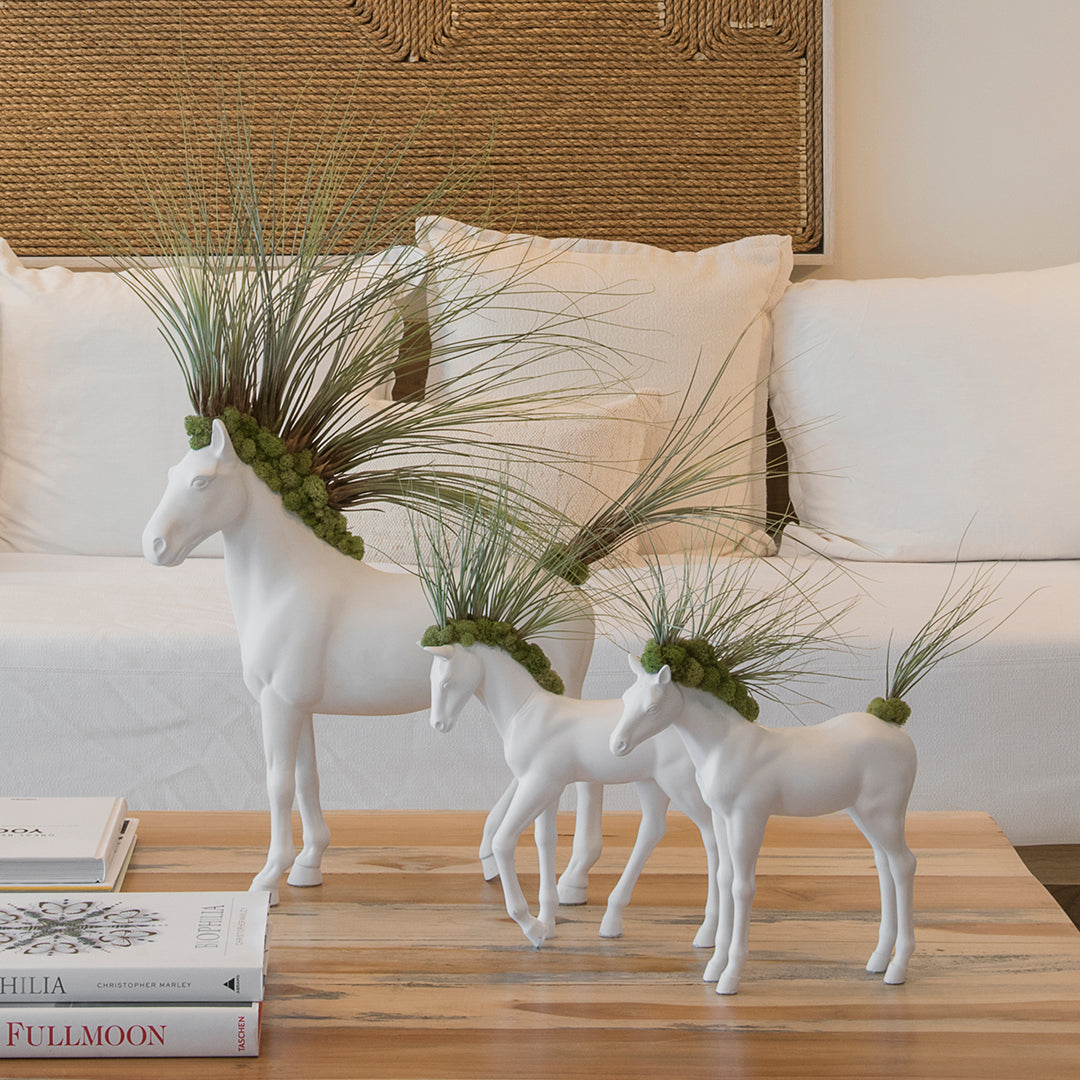 Upcycled Toy Horse Figurine - Large Standing - Juncea Airplants Plant the Future