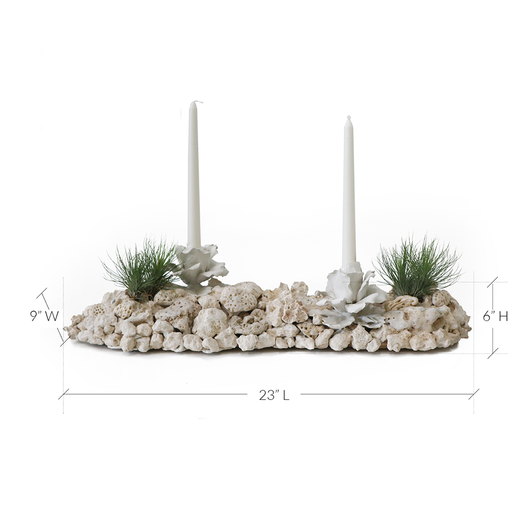 Keystone Vase with Porcelain Flowers Candle Holder Plant the Future