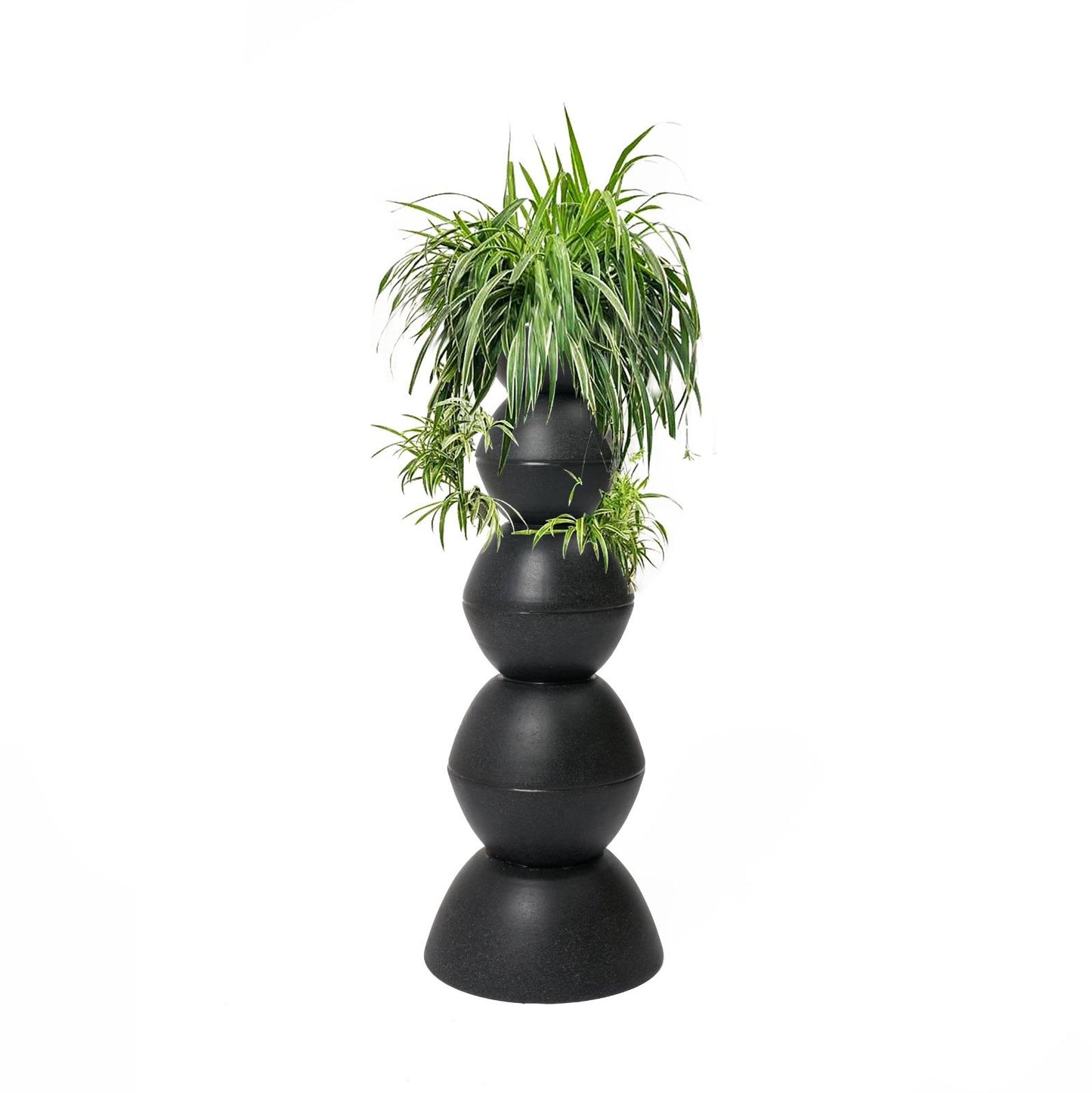 Totem Sculpture with Spider Plant