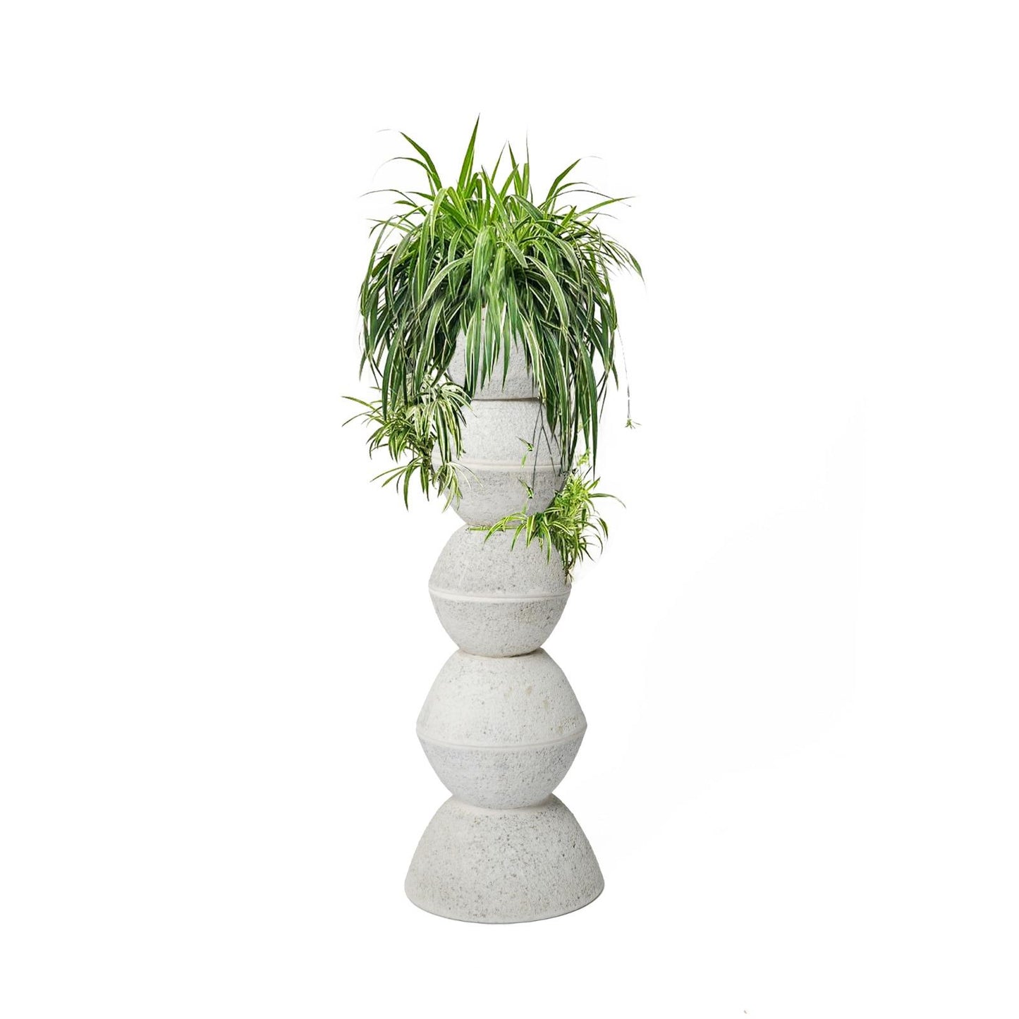 Totem Sculpture with Spider Plant