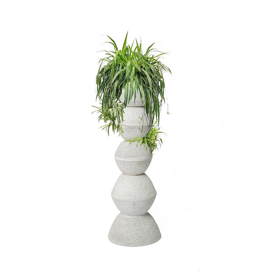 Totem Sculpture with Spider Plant