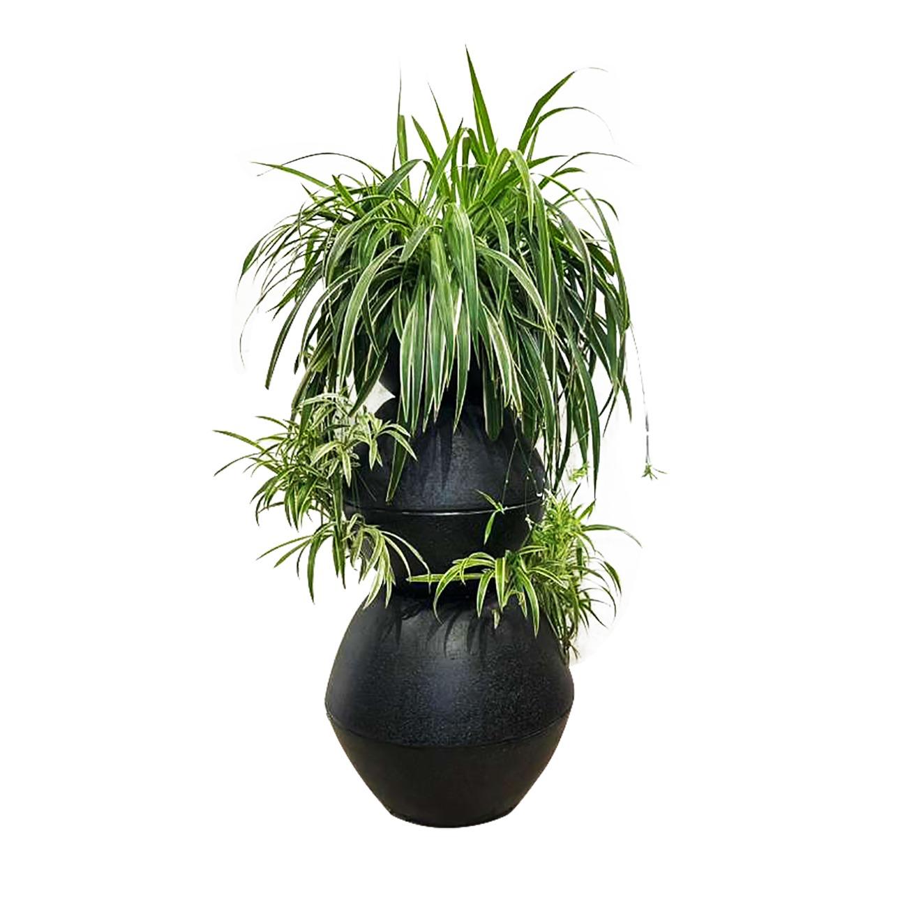 Totem Sculpture with Spider Plant
