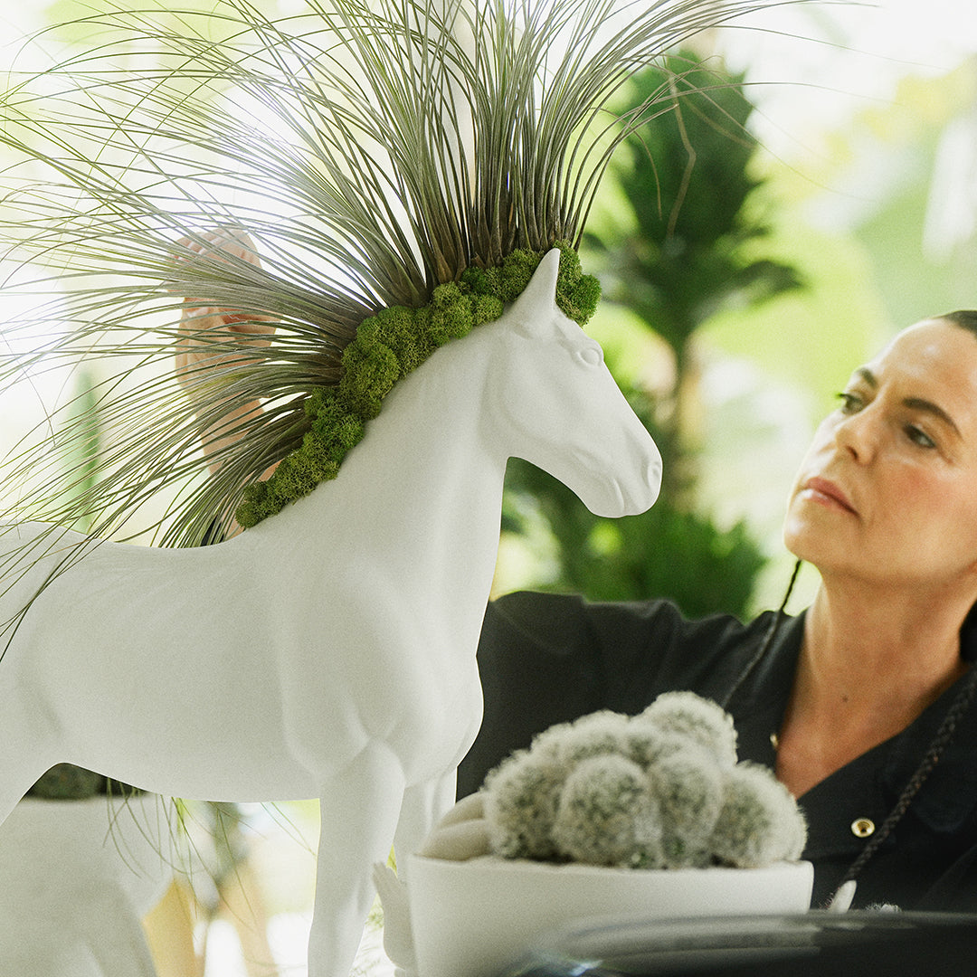 Upcycled Toy Horse Figurine - Large Standing - Juncea Airplants Plant the Future