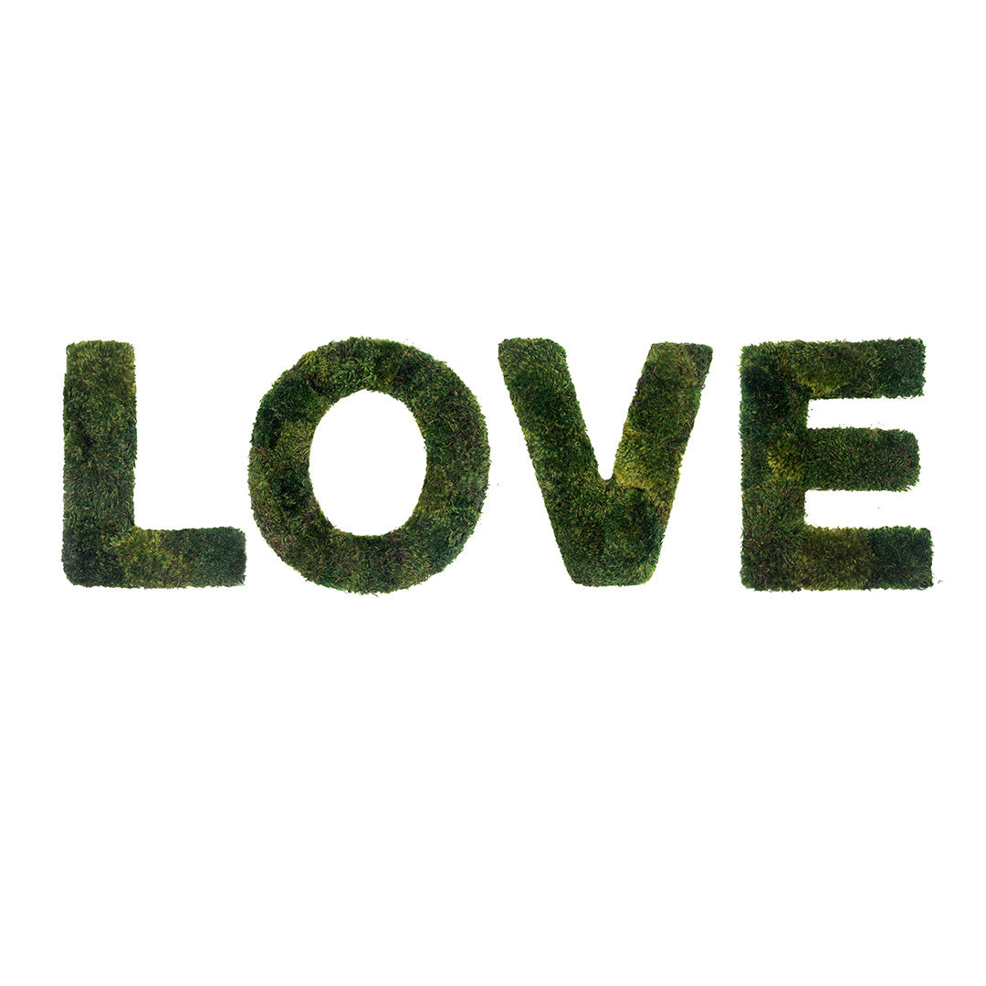 Moss Sign - "LOVE" Block (12" H x 7" W)