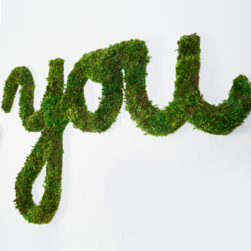 Moss Sign - "Thank You" Cursive 