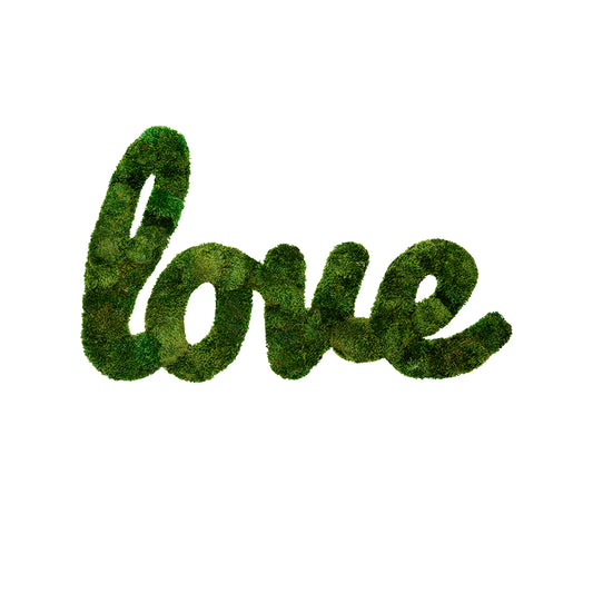 Moss Sign - "Love" Cursive (48" W x 28" H)