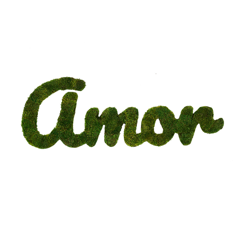 Moss Sign - "Amor" Cursive (48" W x 17.8" H)
