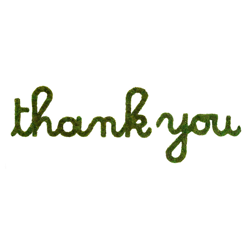 Moss Sign - "Thank You" Cursive 