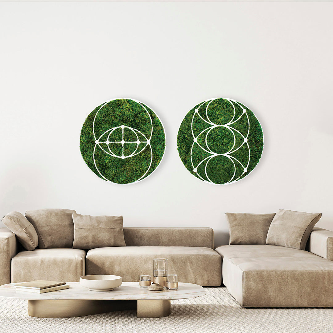 Moss Sacred Geometry - Pisces Eye Trinity (30" Diameter)